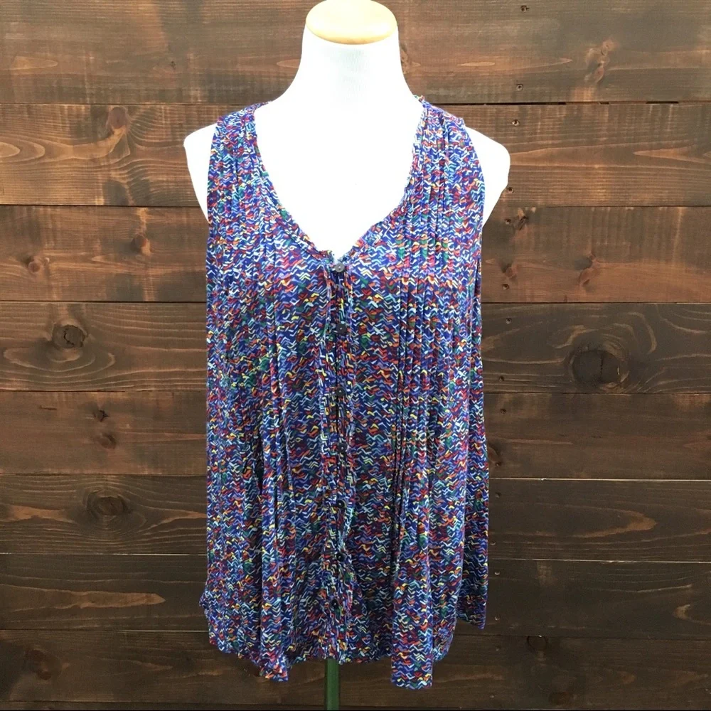 Anthropologie Maeve Colorful Print Top